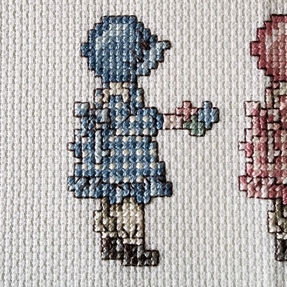 Friends Cross Stitch Finished Piece Cottagecore Picture‎ Friendship Bonnets Art - Picture 2 of 10